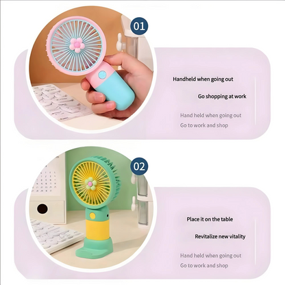 USB Rechargeable Mini Fan – Handheld & Desk Cooling Fan